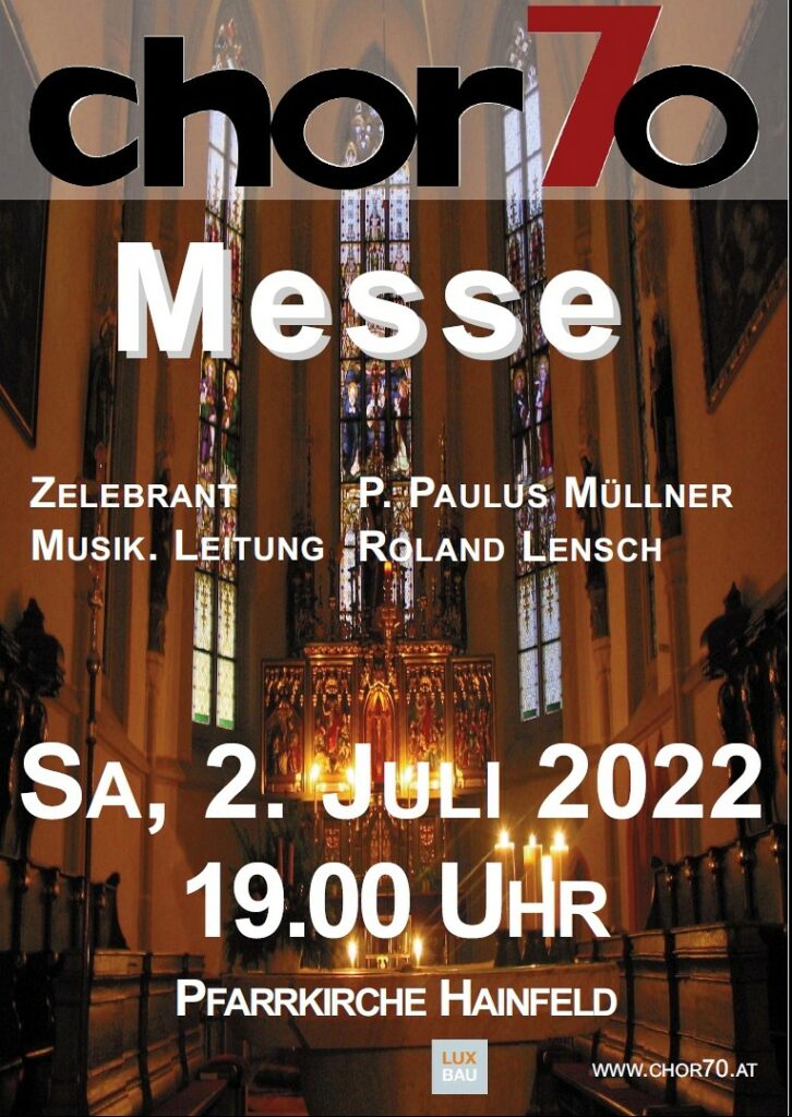 musikalische Messgestaltung am Sa, 02. Juli 2022, 19.00 Uhr in Hainfeld